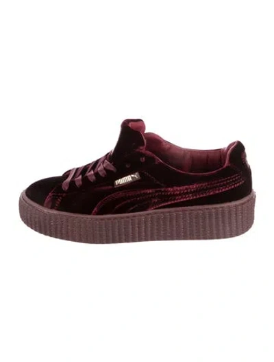 Pre-owned Fenty X Puma Creeper Velvet In Burgundy