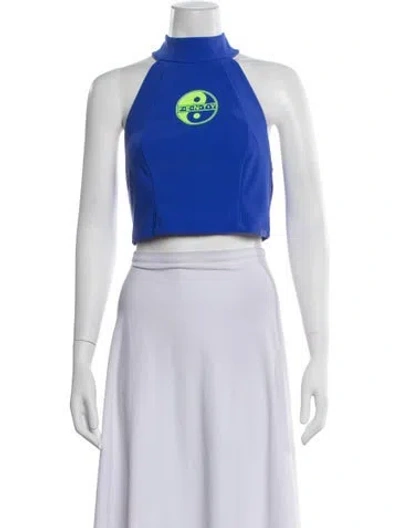 Pre-owned Fenty X Puma Halterneck Sleeveless Crop Top In Blue