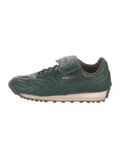 Pre-owned Fenty X Puma Leather Athletic Sneakers In Green