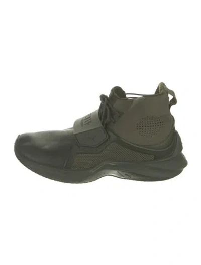 Pre-owned Fenty X Puma Leather Athletic Sneakers In Green