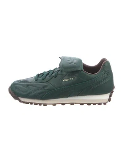 Pre-owned Fenty X Puma Leather Athletic Sneakers In Green