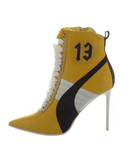 Pre-owned Fenty X Puma Leather Boots In Yellow
