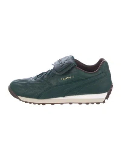 Pre-owned Fenty X Puma Leather Colorblock Pattern Athletic Sneakers In Green