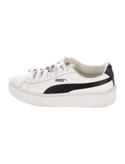 Pre-owned Fenty X Puma Leather Sneakers In White