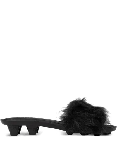 Fenty X Puma Logo-embroidered Sandals In Black