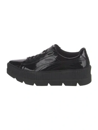 Pre-owned Fenty X Puma Patent Leather Athletic Sneakers In Black