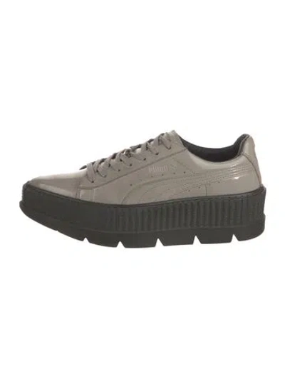 Pre-owned Fenty X Puma Patent Leather Chunky Sneakers In Gray