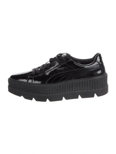 Pre-owned Fenty X Puma Patent Leather Flats In Black