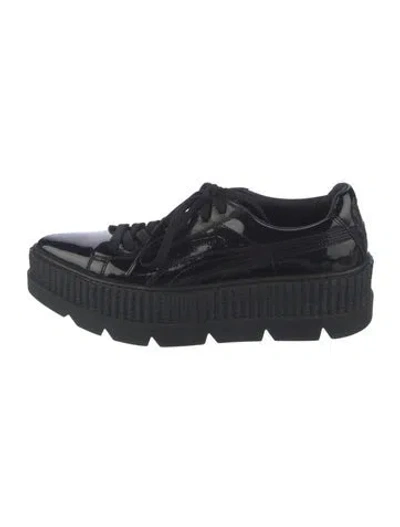 Pre-owned Fenty X Puma Patent Leather Sneakers In Black