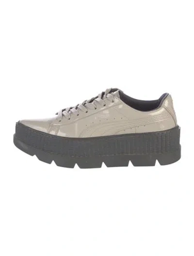 Pre-owned Fenty X Puma Patent Leather Sneakers In Grey
