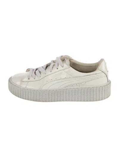 Pre-owned Fenty X Puma Patent Leather Sneakers In White
