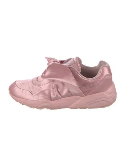 Pre-owned Fenty X Puma Satin Bow Accents Athletic Sneakers In Pink