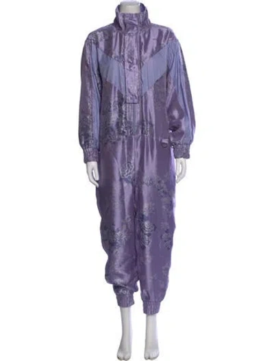Pre-owned Fenty X Puma Silk Floral Print Jumpsuit In Purple