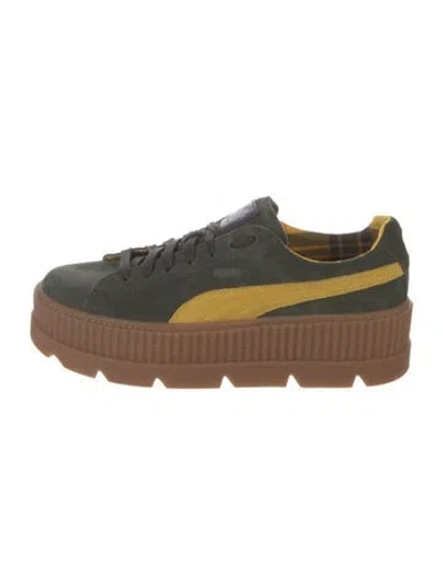 Pre-owned Fenty X Puma Suede Colorblock Pattern Sneakers In Green