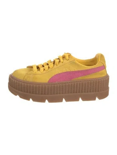 Pre-owned Fenty X Puma Suede Sneakers In Yellow