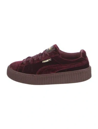Pre-owned Fenty X Puma Velvet Sneakers In Burgundy