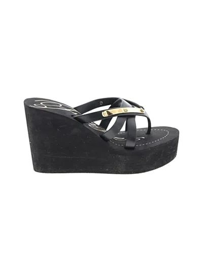 Pre-owned Fergie Wedges In Black