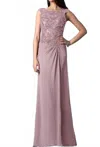Feriani Chiffon Evening Gown In Rose
