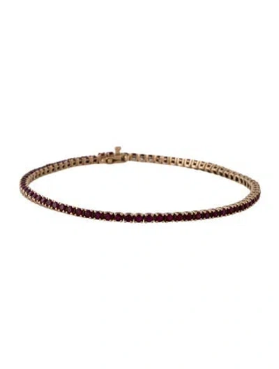 Pre-owned Ferko's 14k 2.38ctw Ruby Tennis Link Bracelet, 7.5" In Multi