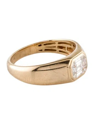 Pre-owned Ferko's 14k Diamond Illusion Mosaic Solitaire Pinky Ring In Multi