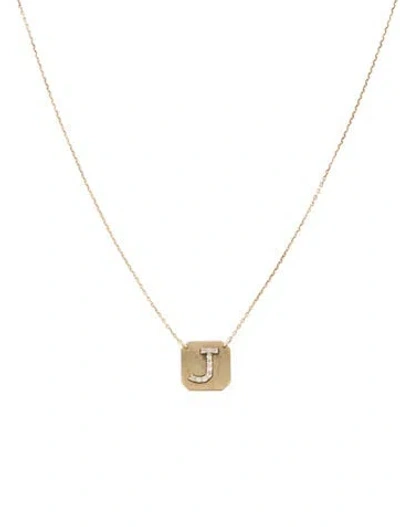 Pre-owned Ferko's 14k Diamond Solid Gold Letter J Necklace, 17.5" In Multi