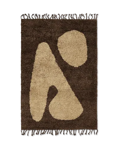 Ferm Living Abstract Rug In Brown