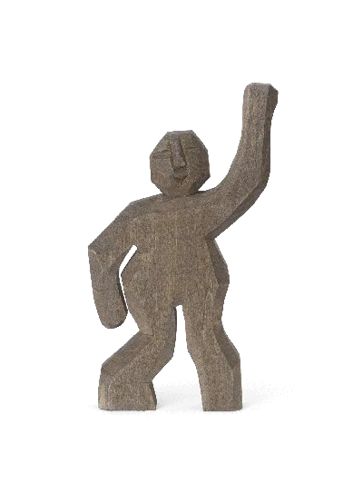 Ferm Living Aksel Hand-carved Figure In Brown