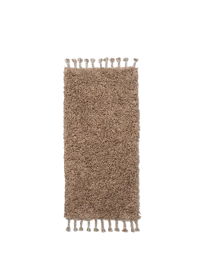Ferm Living Amass Long Pile Runner In Brown