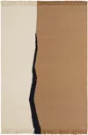 Ferm Living Beige & Off-white Soil Kelim Rug In Dark Sand/off-white