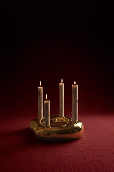 Ferm Living Bellure Ring Candle Holder In Gold