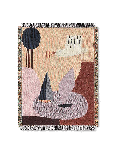 Ferm Living Bird Tapestry Blanket In Multi