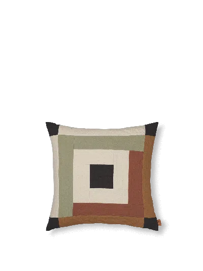 Ferm Living Border Patchwork Cushion Cover In Multi