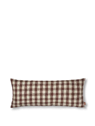 Ferm Living Bothy Check Cushion In Brown