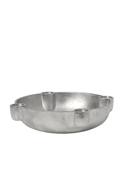 Ferm Living Bowl Medium Candle Holder In Metallic