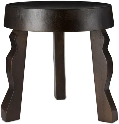 Ferm Living Brown Faye Stool In Dark Stained Mango