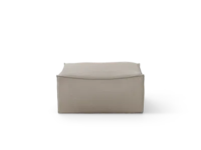Ferm Living Catena Pouf Square S500 Cotton Linen In Gray