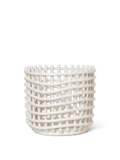 Ferm Living Ceramic Basket In White
