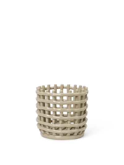 Ferm Living Ceramic Basket In Neutral