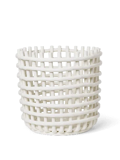 Ferm Living Ceramic Basket In Neutral