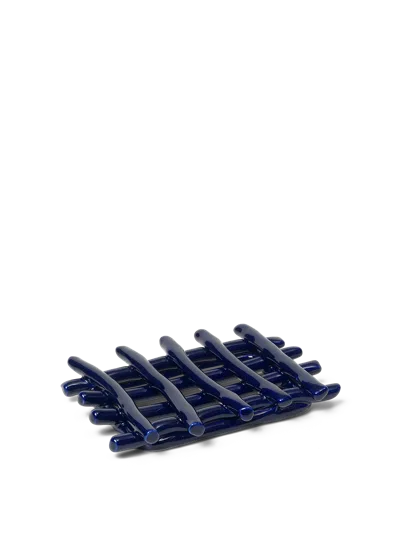 Ferm Living Ceramic Soap Tray In Blue