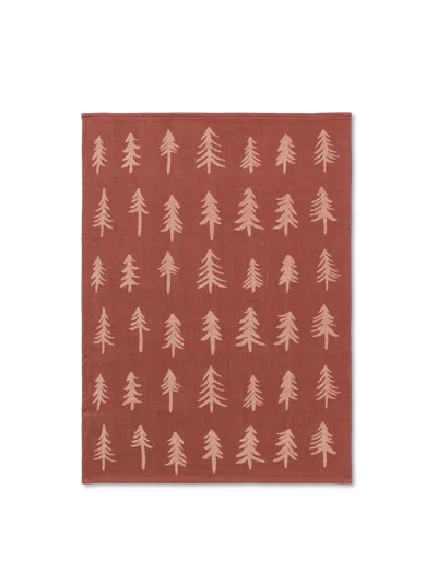 Ferm Living Christmas Tea Towel In Brown