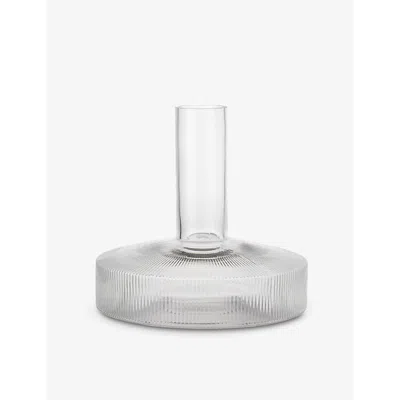 Ferm Living Clear Ripple Mouth-blown Glass Wine Carafe 1.1l