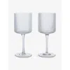 Ferm Living Clear Ripple White Wine Glasses Set Of Two