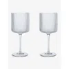 Ferm Living Clear Ripple Wine Glasses Set Of Two