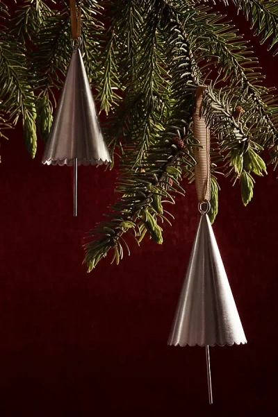 Ferm Living Cone Bell, Set Of 2 In Silver