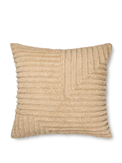 Ferm Living Crease Wool Cushion In Neutral