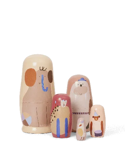 Ferm Living Critter Nesting Dolls In Multi