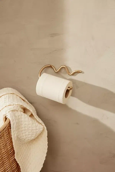 Ferm Living Curvature Brass Toilet Paper Holder In Gold