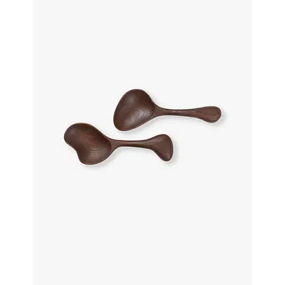 Ferm Living Dark Brown Os Certified Ash-wood Salad Servers