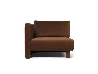 Ferm Living Dase Sofa Armrest Left Rich Velvet In Brown